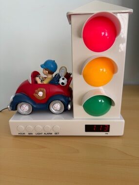 It's About Time Traffic Light Alarm Clock Boy in Car Stoplight